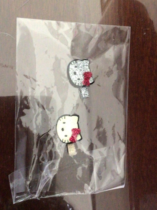 Hello Kitty Other - Hello Kitty Glitter Hair Clips Pink Red White